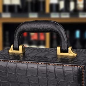 Handmade наградная кожаная коробка вина со случаем несущей вина вина вспомогательным