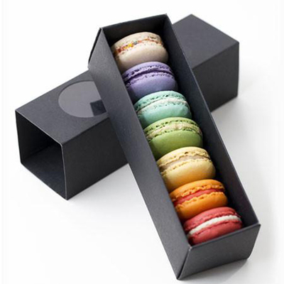 Коробки слайдера Macaron подарка черного роскошного картона упаковывая с окном