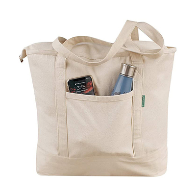 хорошая цена Напечатанная сумка Tote холста молнии с логотипом кармана изготовленным на заказ онлайн